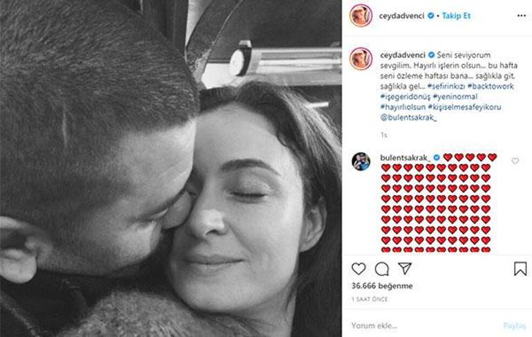 Ceyda Düvenci eşi Bülent Şakrakı böyle uğurladı