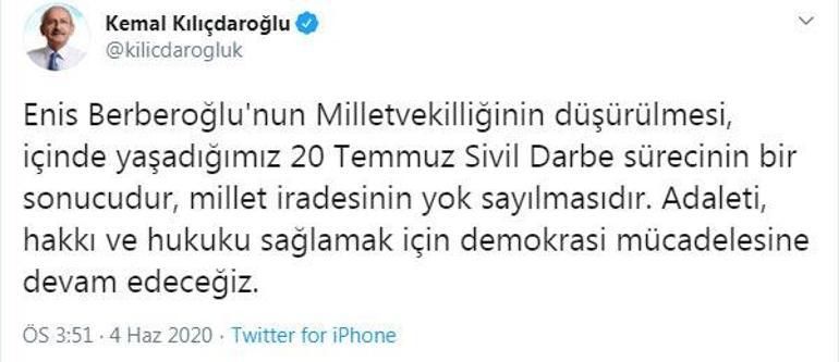 Kılıçdaroğlundan, Enis Berberoğlu açıklaması