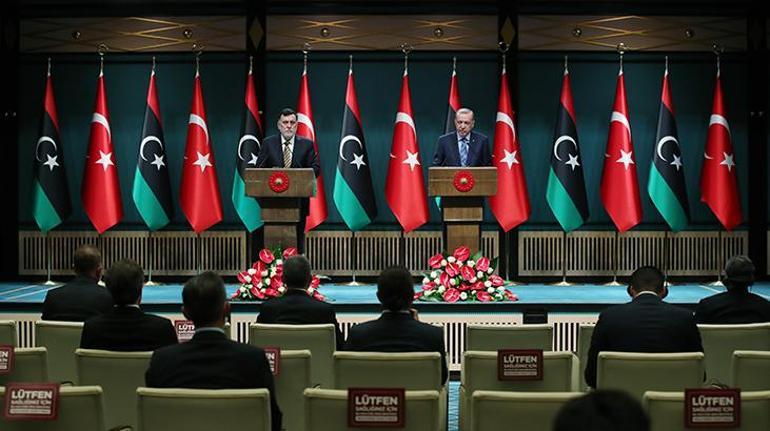 Son dakika I Beştepede Libya zirvesi Cumhurbaşkanı Erdoğan ve Sarractan ortak açıklama