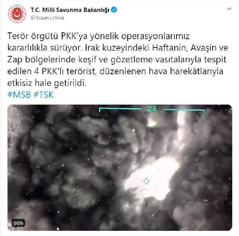 Son dakika Irakın kuzeyinde 4 terörist etkisiz hale getirildi