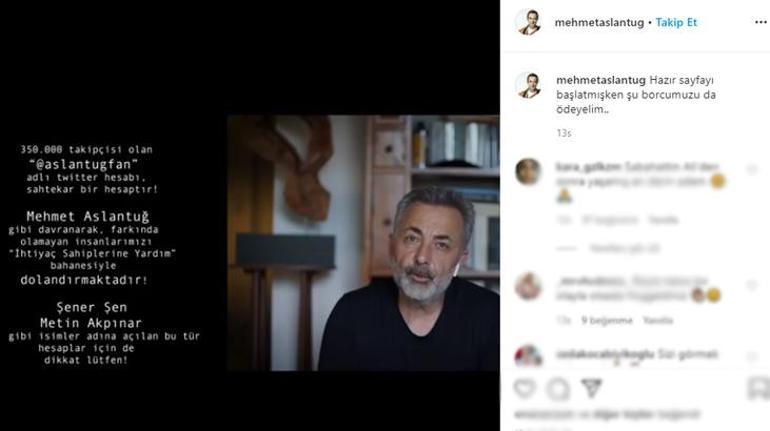 Mehmet Aslantuğ sahte hesaplara daha fazla dayanamadı
