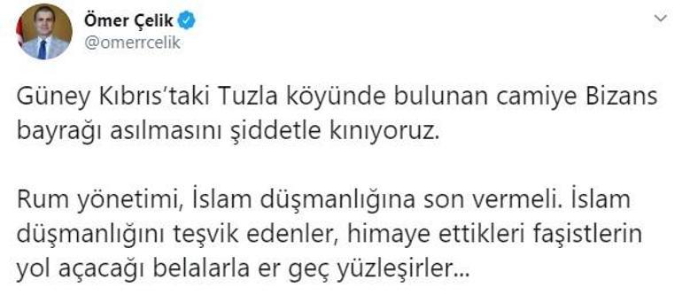 Son dakika: İkinci provokasyon Camiye Bizans bayrağı astılar