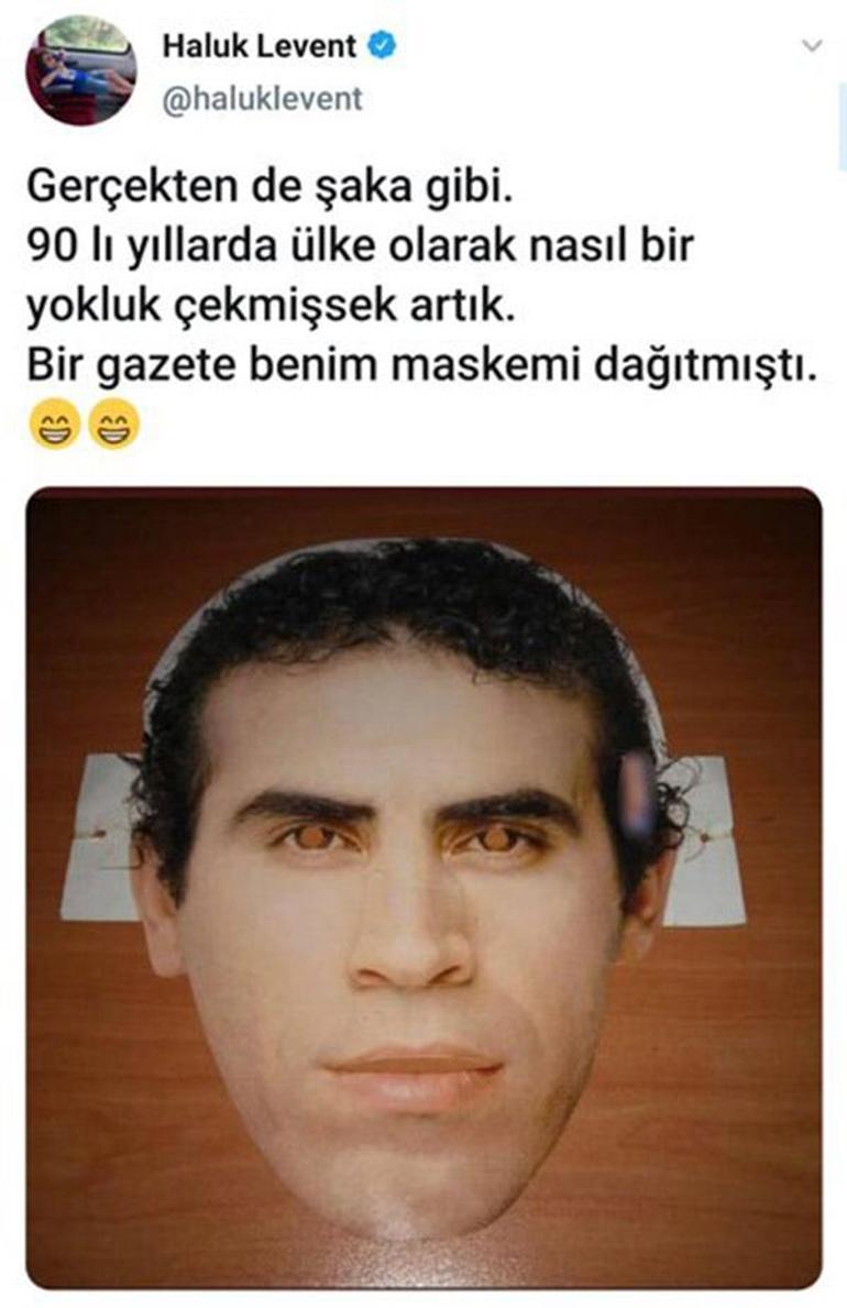 Haluk Leventin maske paylaşımı güldürdü