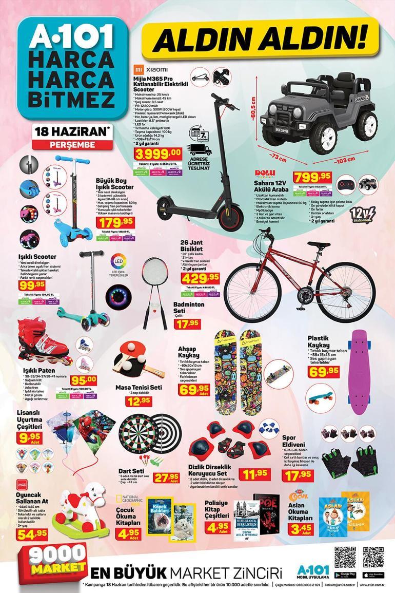 A101 mağazaları saat kaçta açılıyor/kapanıyor 18 Haziran A101 aktüel ürünler kataloğunda bu hafta hangi ürünler var