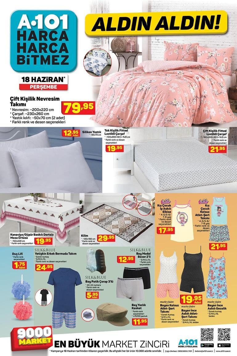 A101 mağazaları saat kaçta açılıyor/kapanıyor 18 Haziran A101 aktüel ürünler kataloğunda bu hafta hangi ürünler var