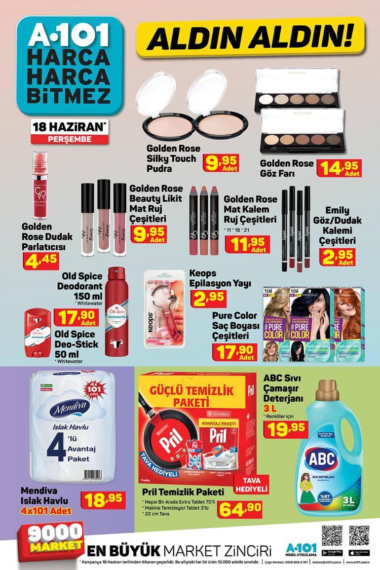 A101 mağazaları saat kaçta açılıyor/kapanıyor 18 Haziran A101 aktüel ürünler kataloğunda bu hafta hangi ürünler var