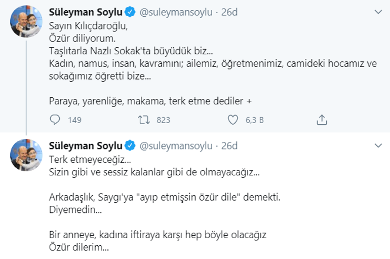 Son dakika Bakan Soylu Özür dilerim dedi ve Kılıçdaroğluna cevap verdi
