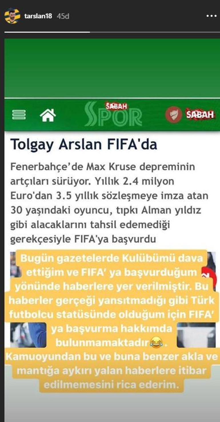 Son dakika haberleri | Fenerbahçede Tolgay Arslan da FIFAya gitti Açıklama geldi...