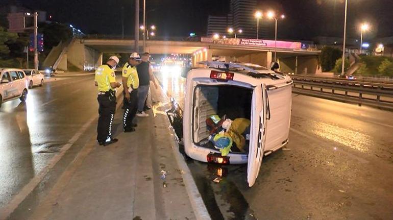 Beylikdüzünde trafik kazası 100 metre sürüklendi