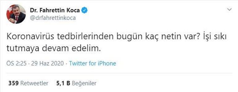 Son dakika... Sağlık Bakanı Koca paylaştı Corona virüs tedbirlerinden bugün kaç netin var