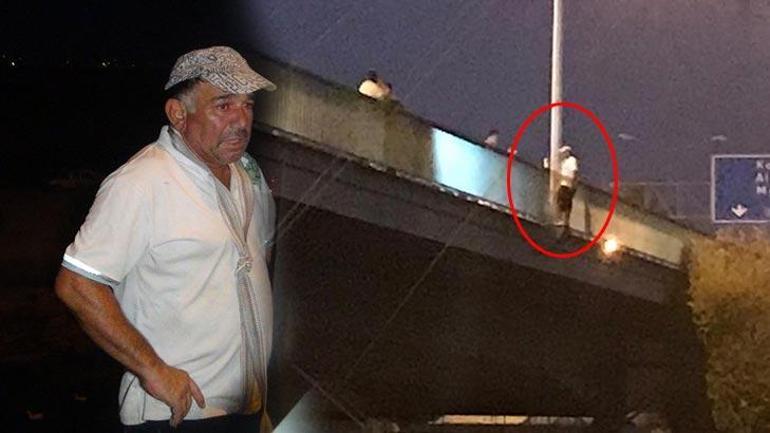 Yol kenarında korku dolu anlar İpi boynuna bağlayıp intihara kalkıştı