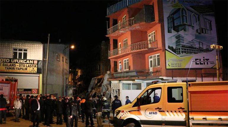 Erzurumda 5 katlı bina çöktü: Çevre binalardakiler tahliye edildi
