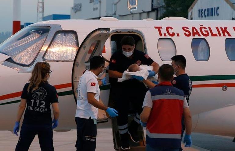 Kalp damarları doğuştan ters olan bebek ambulans uçakla Ankaraya geldi