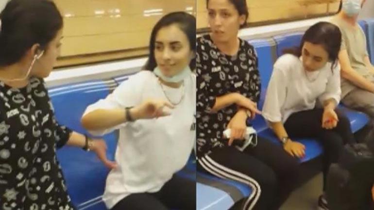 Metroda maske takmama kavgası İki genç kız onları uyaran kadına saldırdı