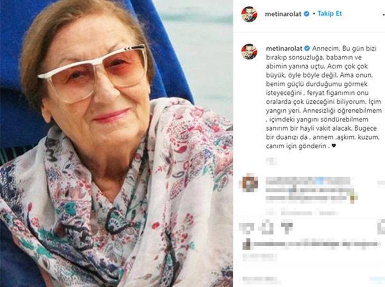 Son dakika: Metin Arolatın annesi hayatını kaybetti