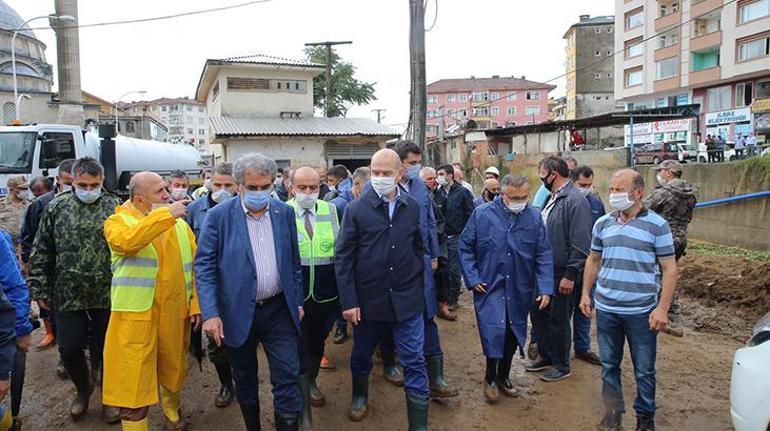 Bakan Soylu, Artvindeki sel bölgesinde incelemede bulundu