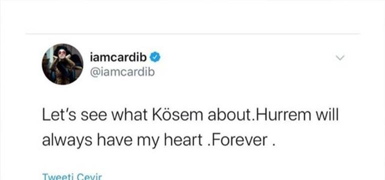 Cardi B, Kösem Sultanı izlemeye başladı