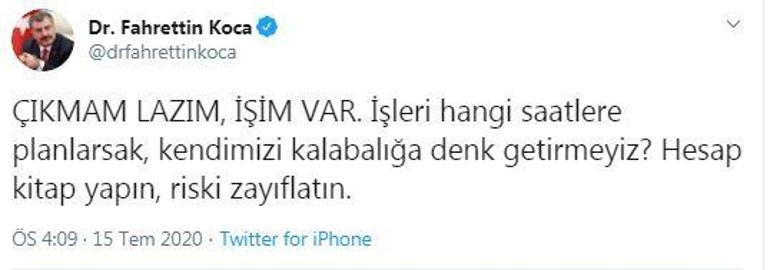 Bakan Kocadan riski zayıflatın mesajı