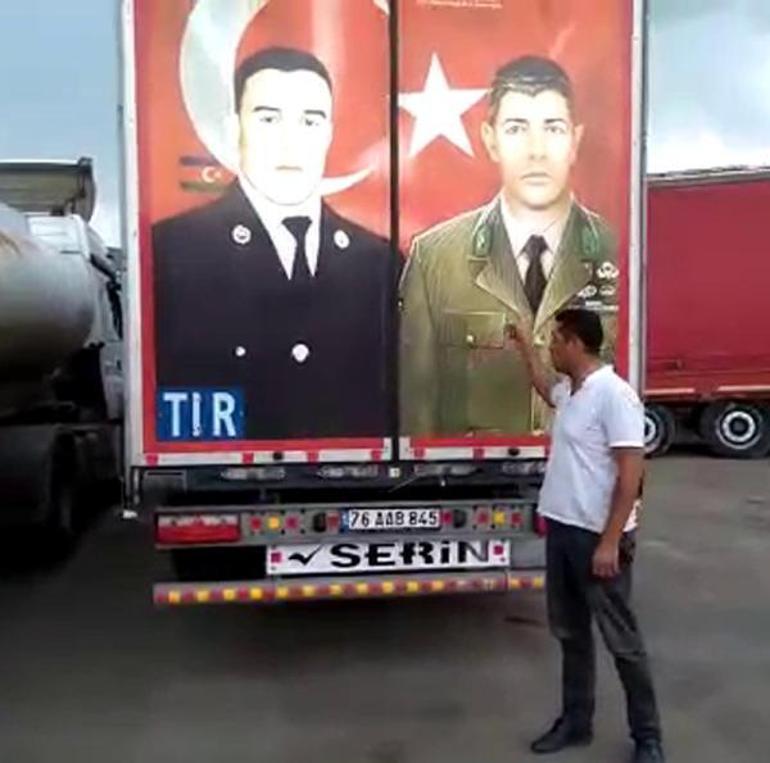 Gürcistan polisine direndi, TIRdaki milli kahramanların fotoğrafını söktürmedi