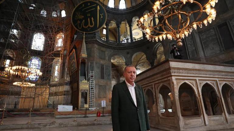 Son dakika... Cumhurbaşkanı Erdoğan Ayasofya Camiinde