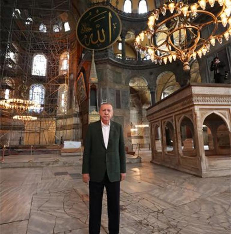 Son dakika... Cumhurbaşkanı Erdoğan Ayasofya Camiinde