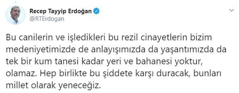Son dakika... Cumhurbaşkanı Erdoğandan Pınar Gültekin paylaşımı