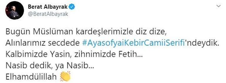 Son dakika... Bakan Albayraktan Ayasofya Camii paylaşımı