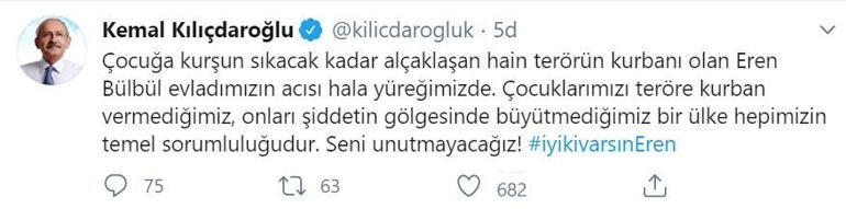 Kılıçdaroğlu: Eren Bülbül evladımızın acısı hala yüreğimizde
