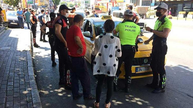 İstanbulda maskesiz yolcu alan taksici ceza kesilince polise tepki gösterdi