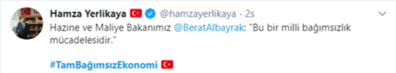 Bakan Albayrakın sözlerine sosyal medyada dev destek