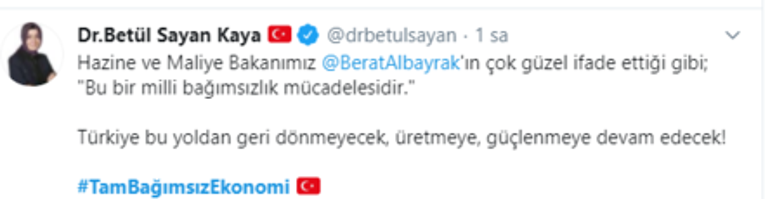 Bakan Albayrakın sözlerine sosyal medyada dev destek