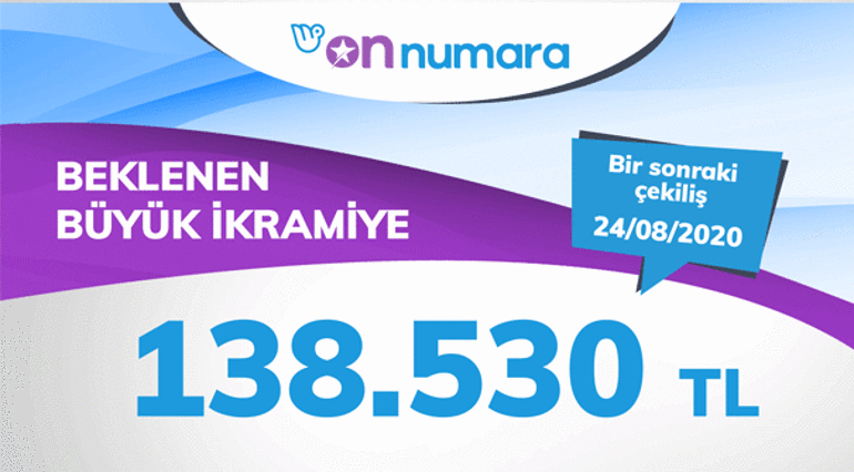 17 Ağustos On Numara sonuçları belli oldu - On Numara çekiliş sonucu sorgulama ekranı