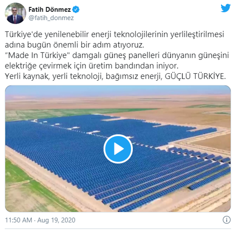 Made in Türkiye damgalı güneş panelleri üretim bandından iniyor