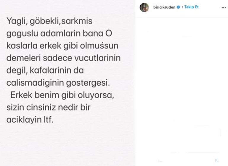 Biricik Sudenden Erkeksi görünüyorsun eleştirilerine yanıt