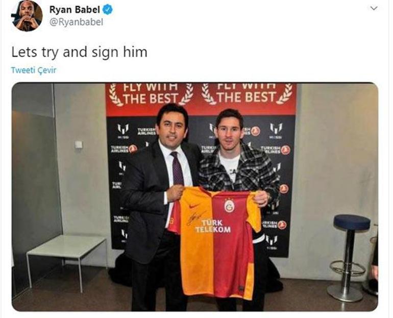 Ryan Babelden Lionel Messi ve Galatasaray paylaşımı