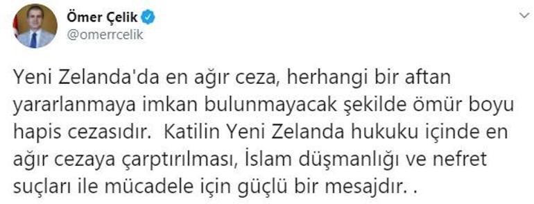 AK Partili Ömer Çelikten Tarrant açıklaması: Karar sevindiricidir