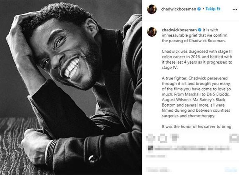 Black Pantherin yıldızı Chadwick Boseman hayatını kaybetti