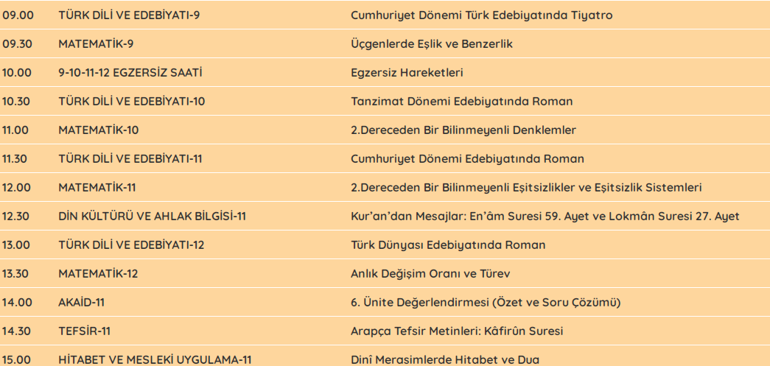 TRT EBA canlı izle | EBA TV 2 Eylül Çarşamba ders saatleri kaçta