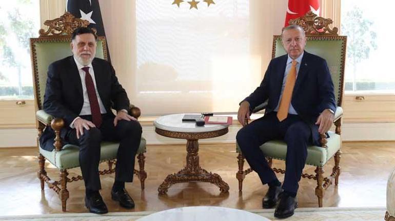 Cumhurbaşkanı Erdoğan, Libya Başbakanı Serracı kabul etti