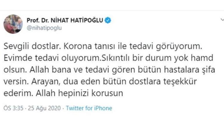 Nihat Hatipoğlu koronavirüsü yendi mi Doktorundan yeni açıklama