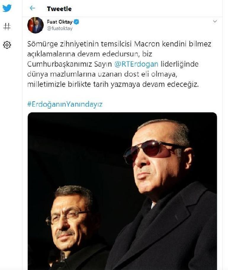 Fuat Oktaydan Macron mesajı