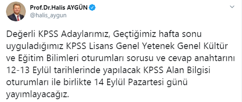 KPSS soruları ve cevapları 2020 ne zaman açıklanacak ÖSYM Başkanı tarih verdi