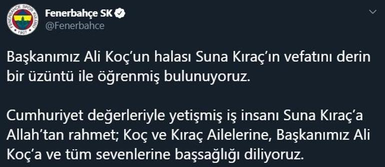 Fenerbahçe Başkanı Ali Koçun acı kaybı