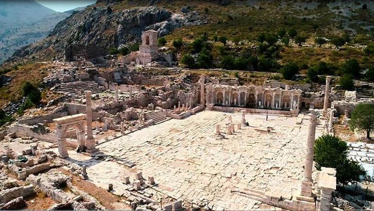 Sagalassos antik kenti havadan görüntülendi