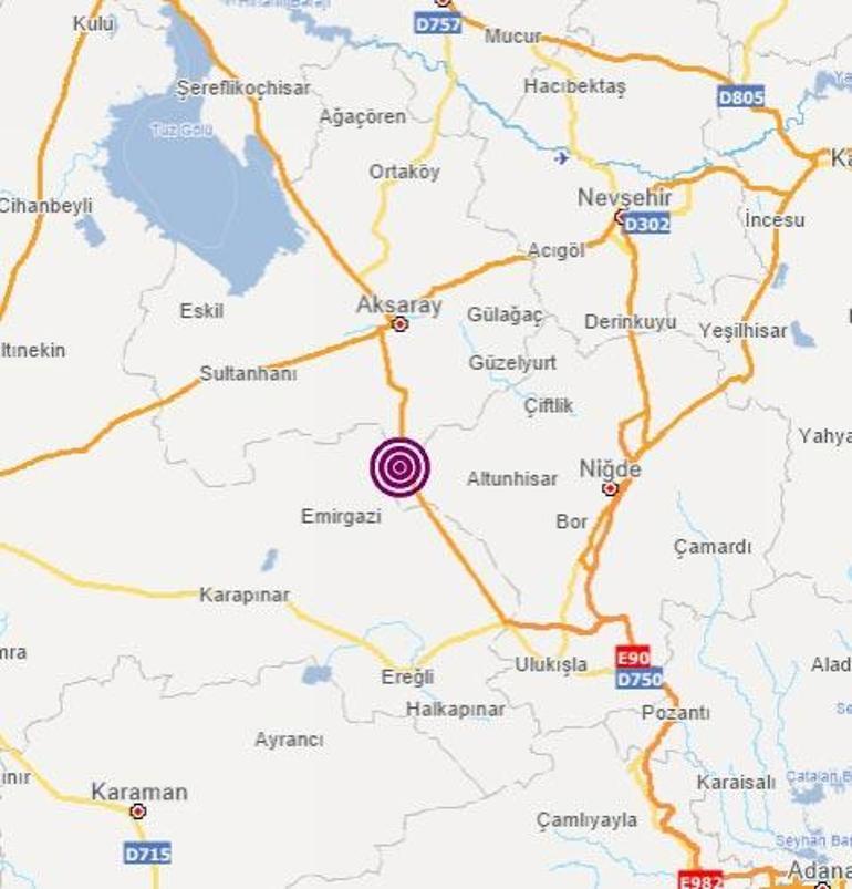 Son dakika: Konyada 3.6 büyüklüğünde deprem