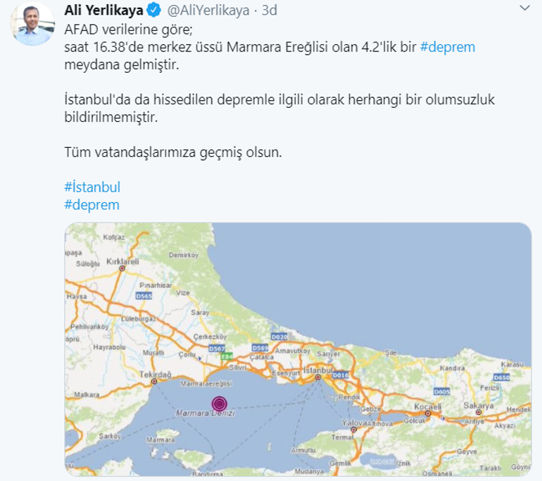 Son dakika: İstanbulda korkutan deprem İstanbul Valiliğinden ilk açıklama...