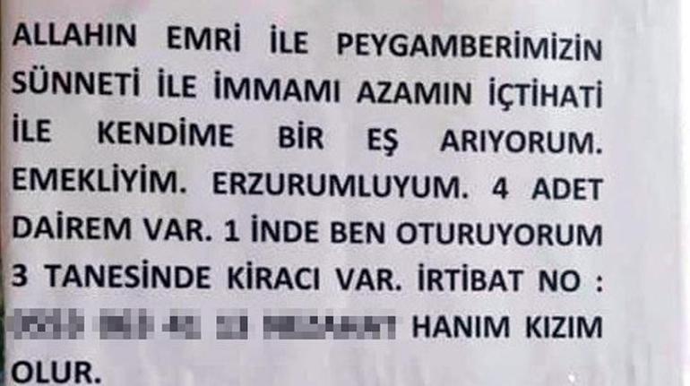 78 yaşında 3üncü eşini bulmak için duraklara ilan astı