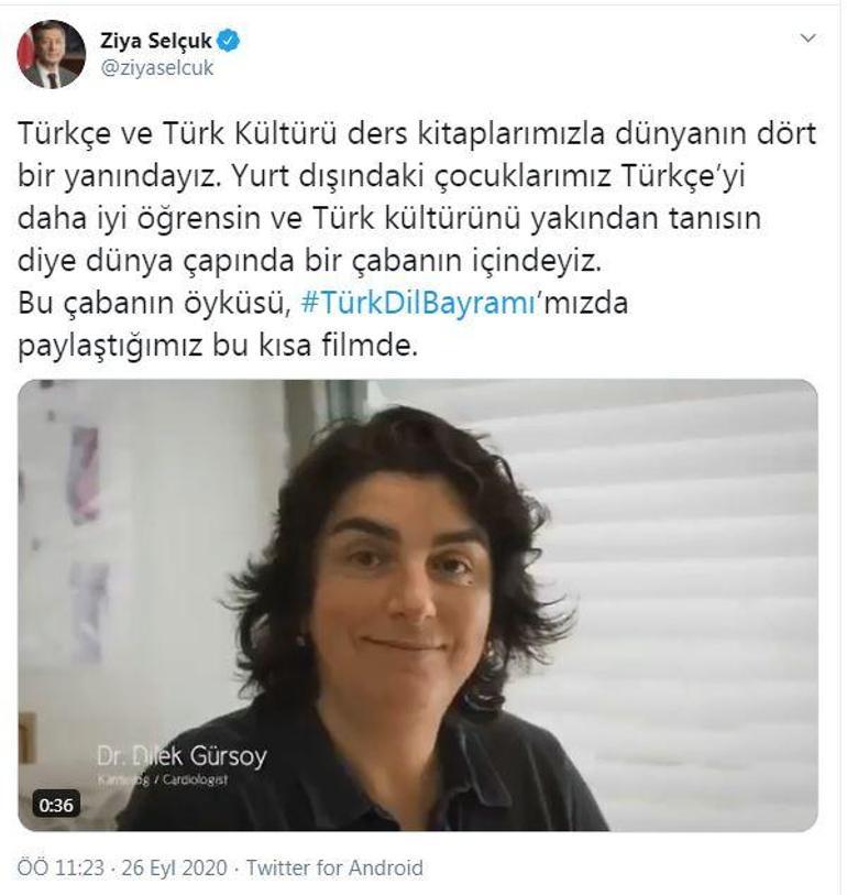 Bakan Selçuktan Türk Dil Bayramı paylaşımı