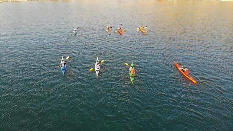 Keban Barajında su sporlarına büyük ilgi