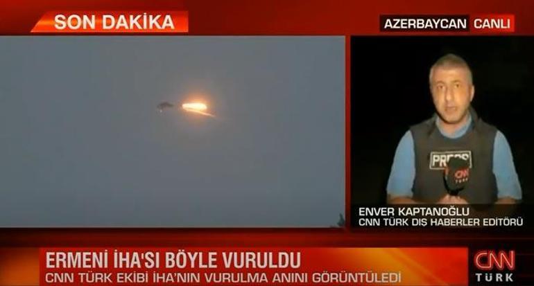 CNN Türk ekibi saniye saniye kaydetti Azerbaycan ordusu Ermenistan İHAsını düşürdü